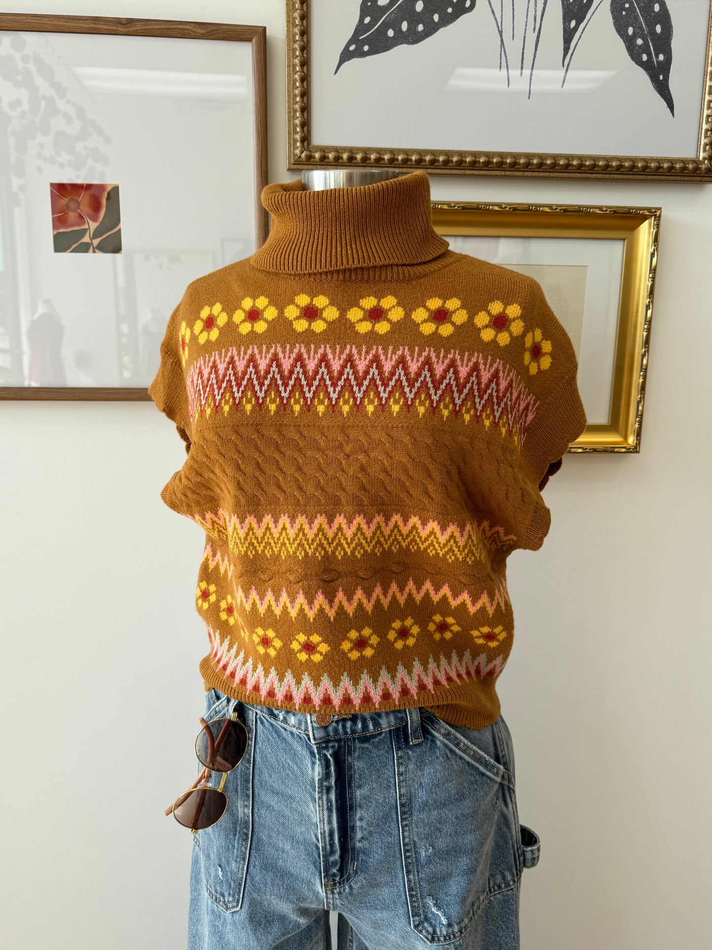 Retro Cropped Sweater Shirts & Tops
