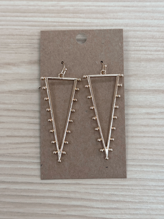 Gold Triangle Drop Earrings