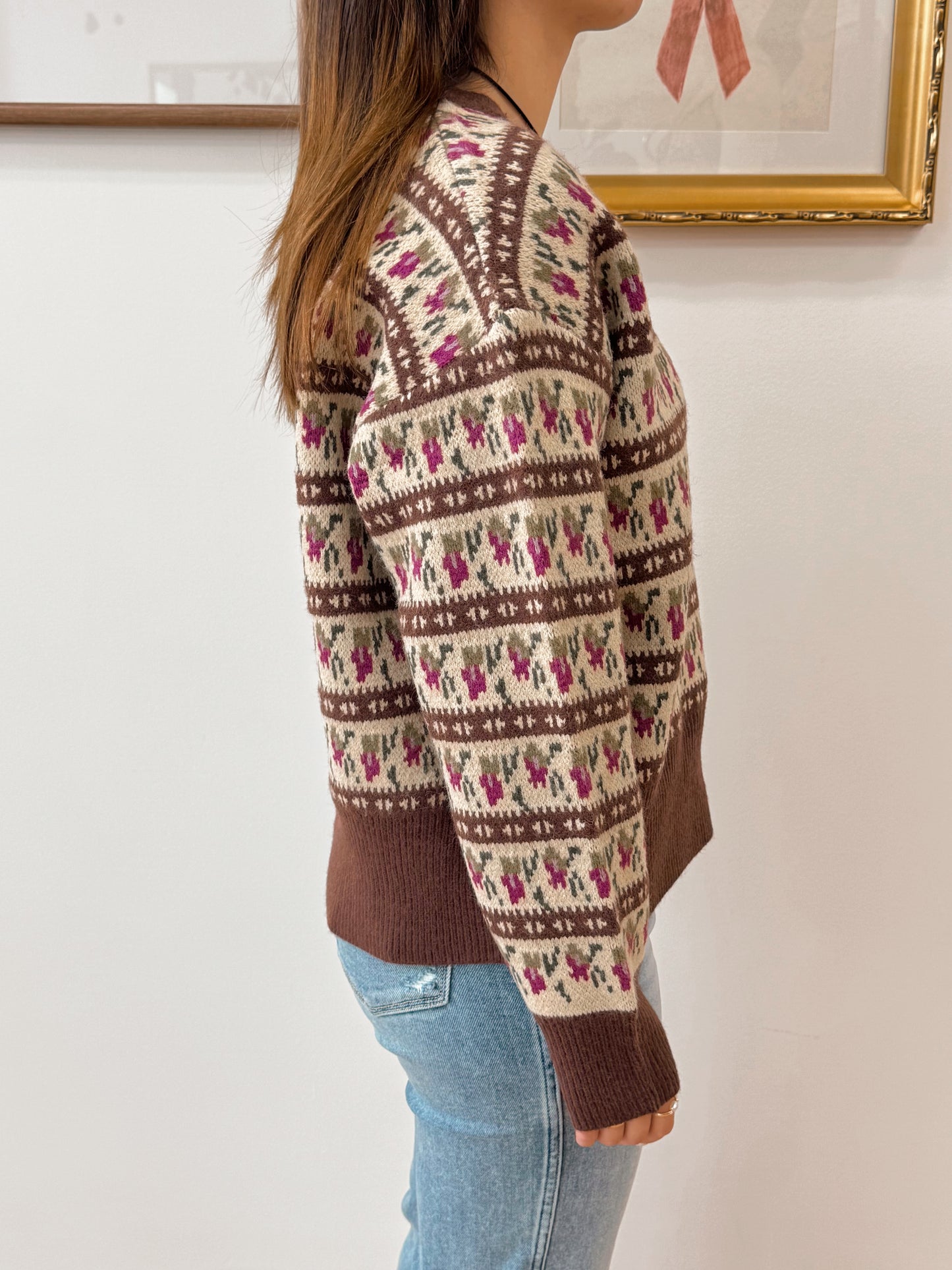 Western Boho Knit Sweater Shirts & Tops