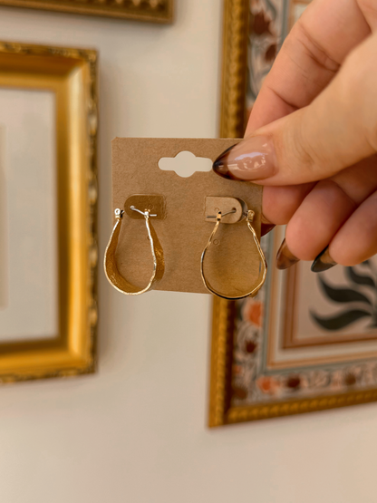 Textured Oval Hoop Earrings