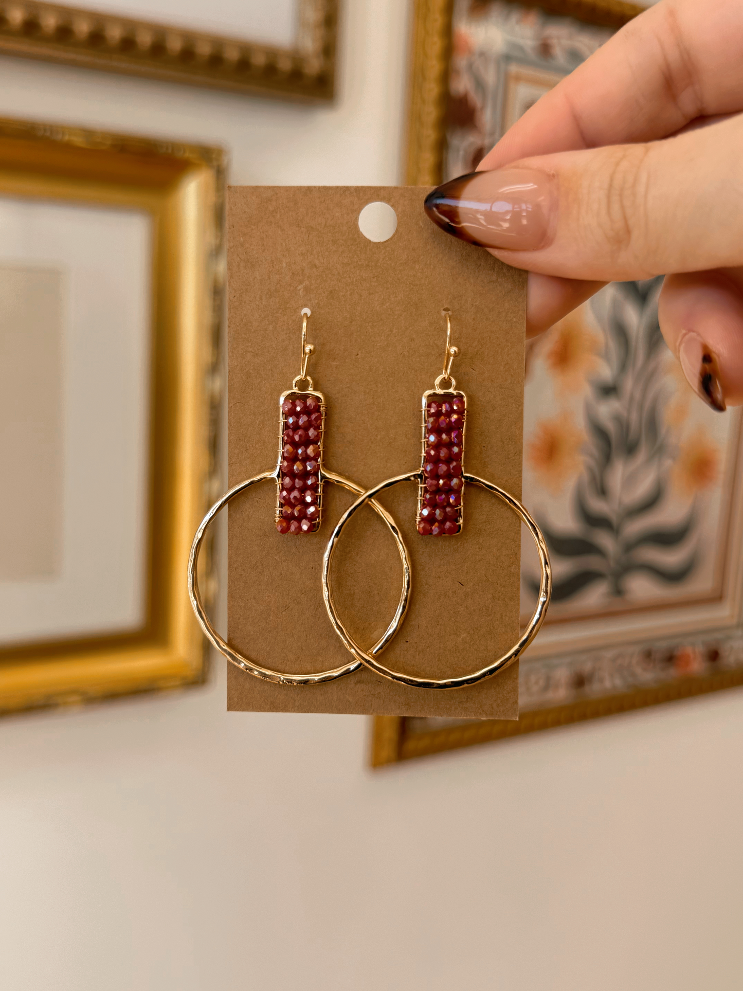 Beaded Geometric Earrings