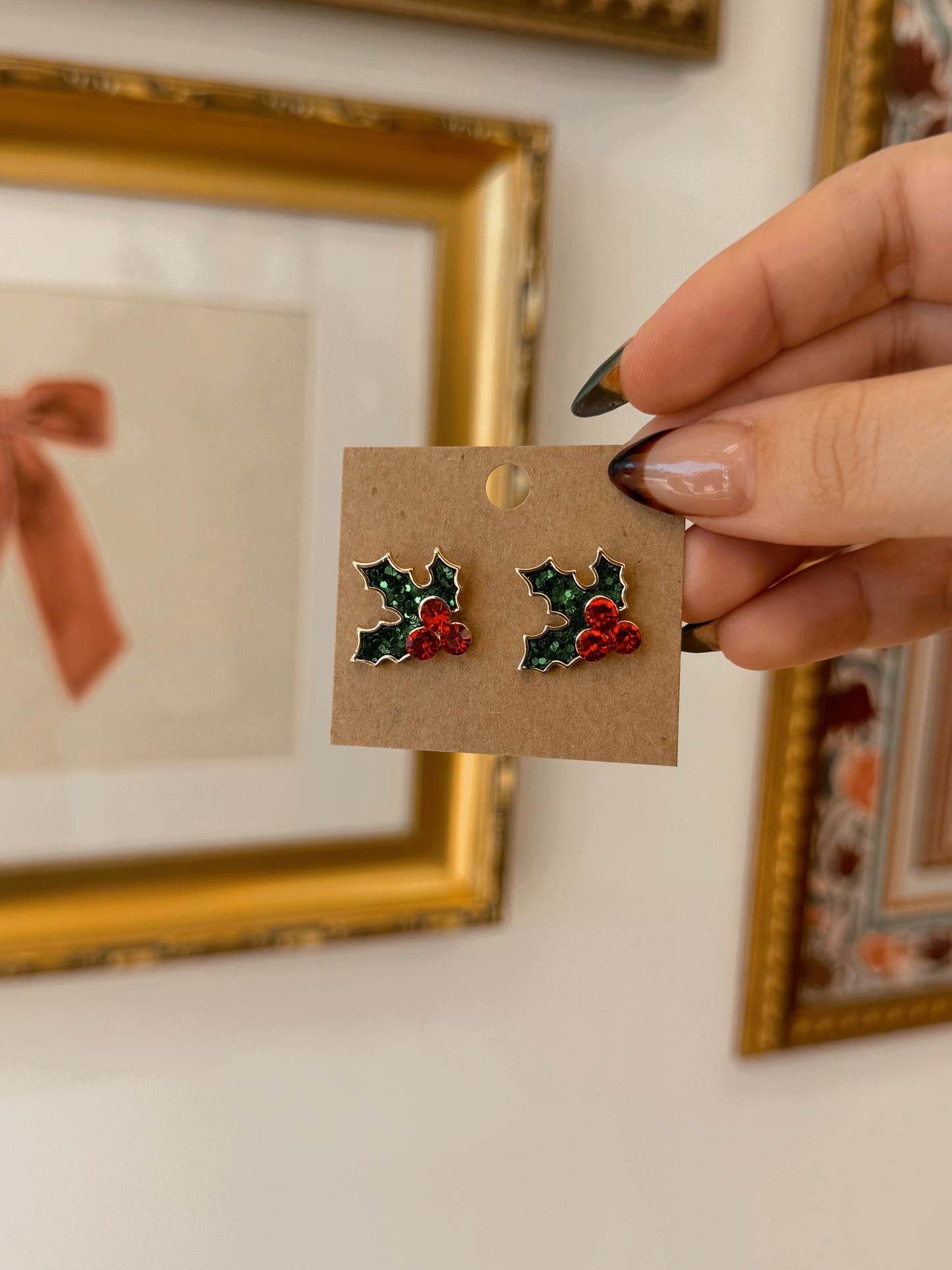 Holly Berry Stud Earrings