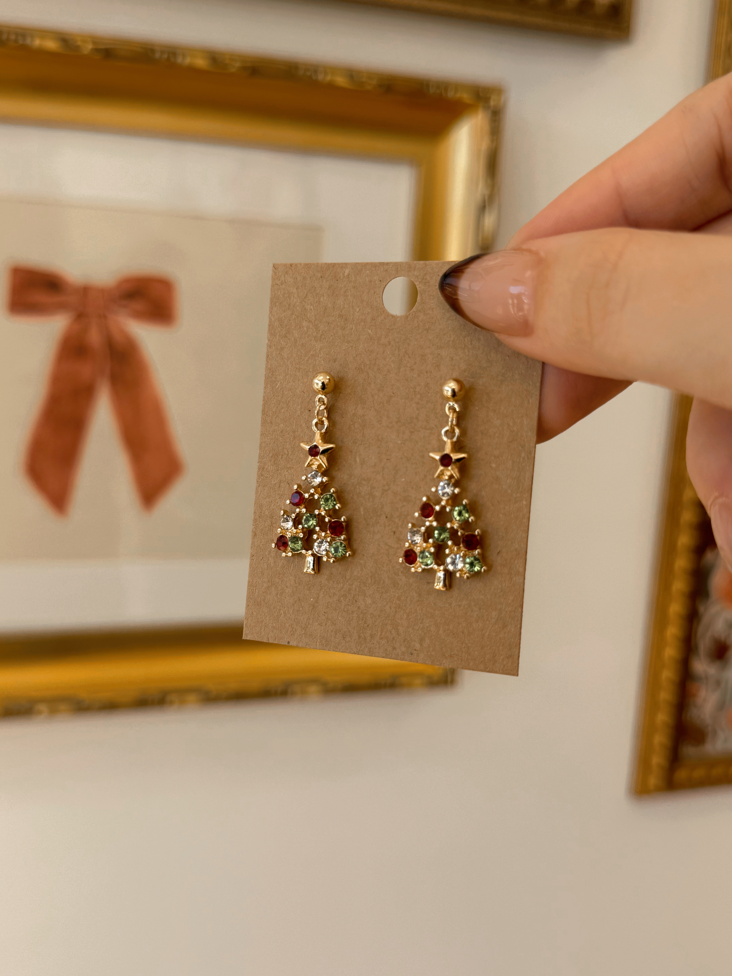 Metal Christmas Tree Earrings