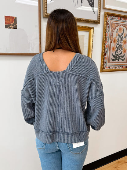 Two-Tone Long-Sleeve Top