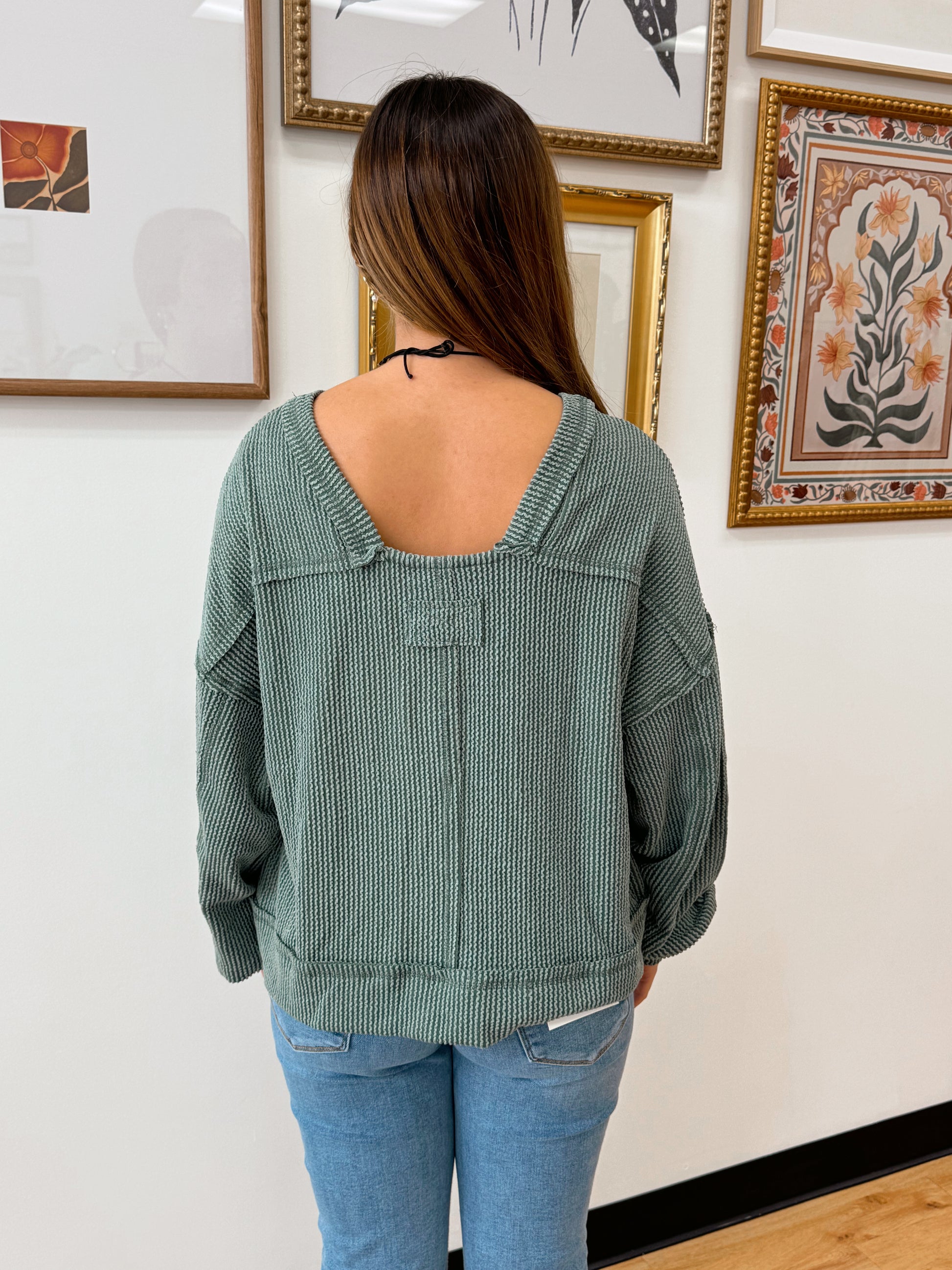 Two-Tone Long-Sleeve Top