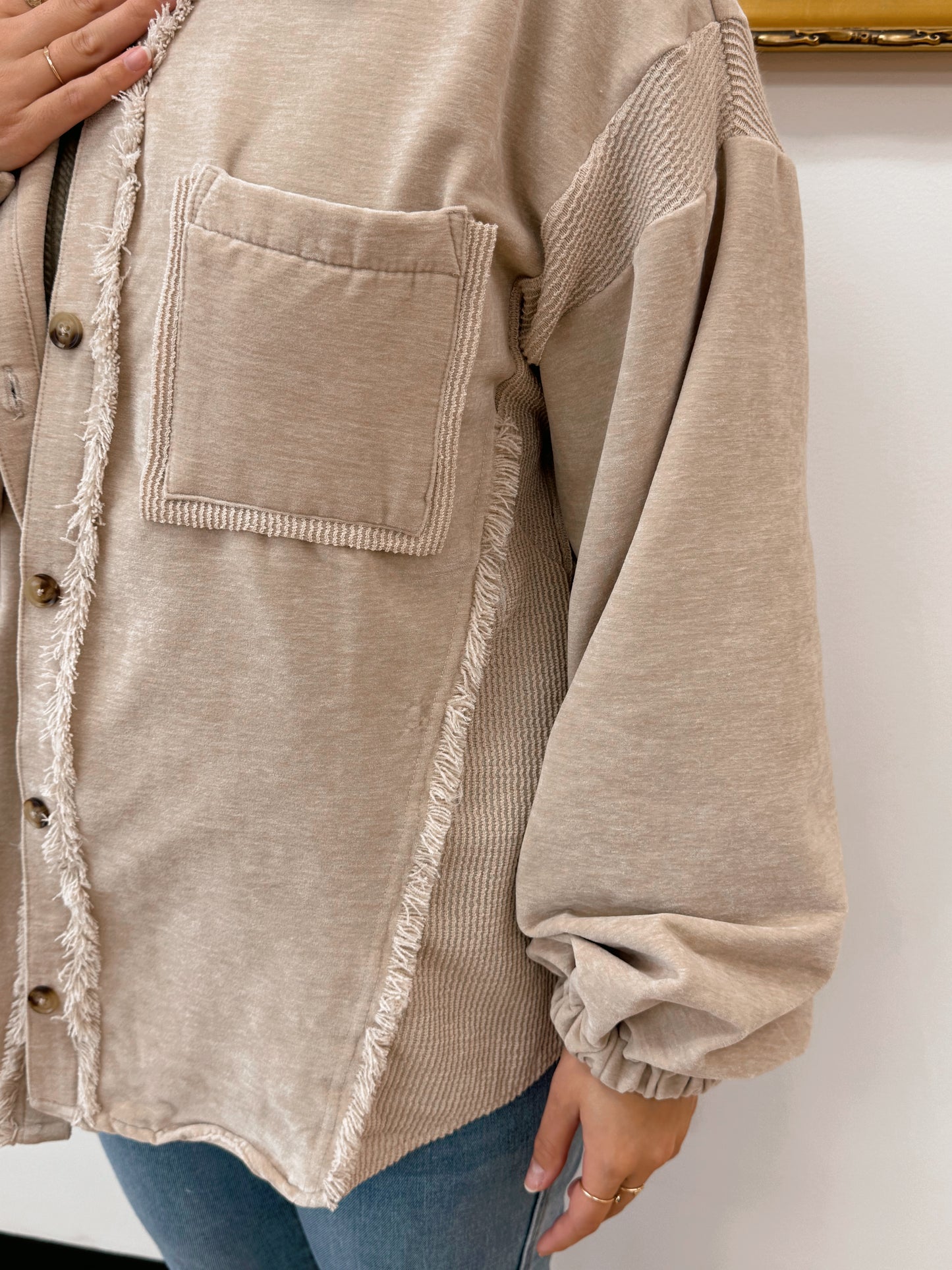 Paneled Soft Shacket