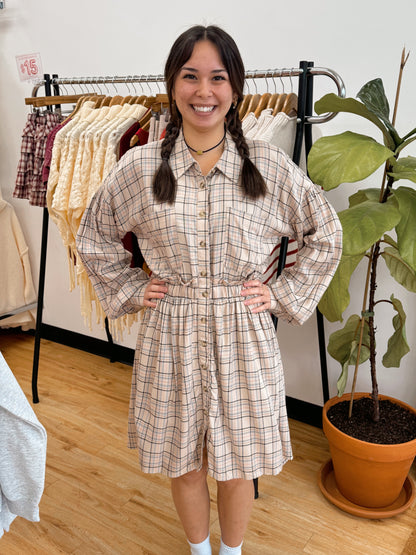 Plaid Collared Dress