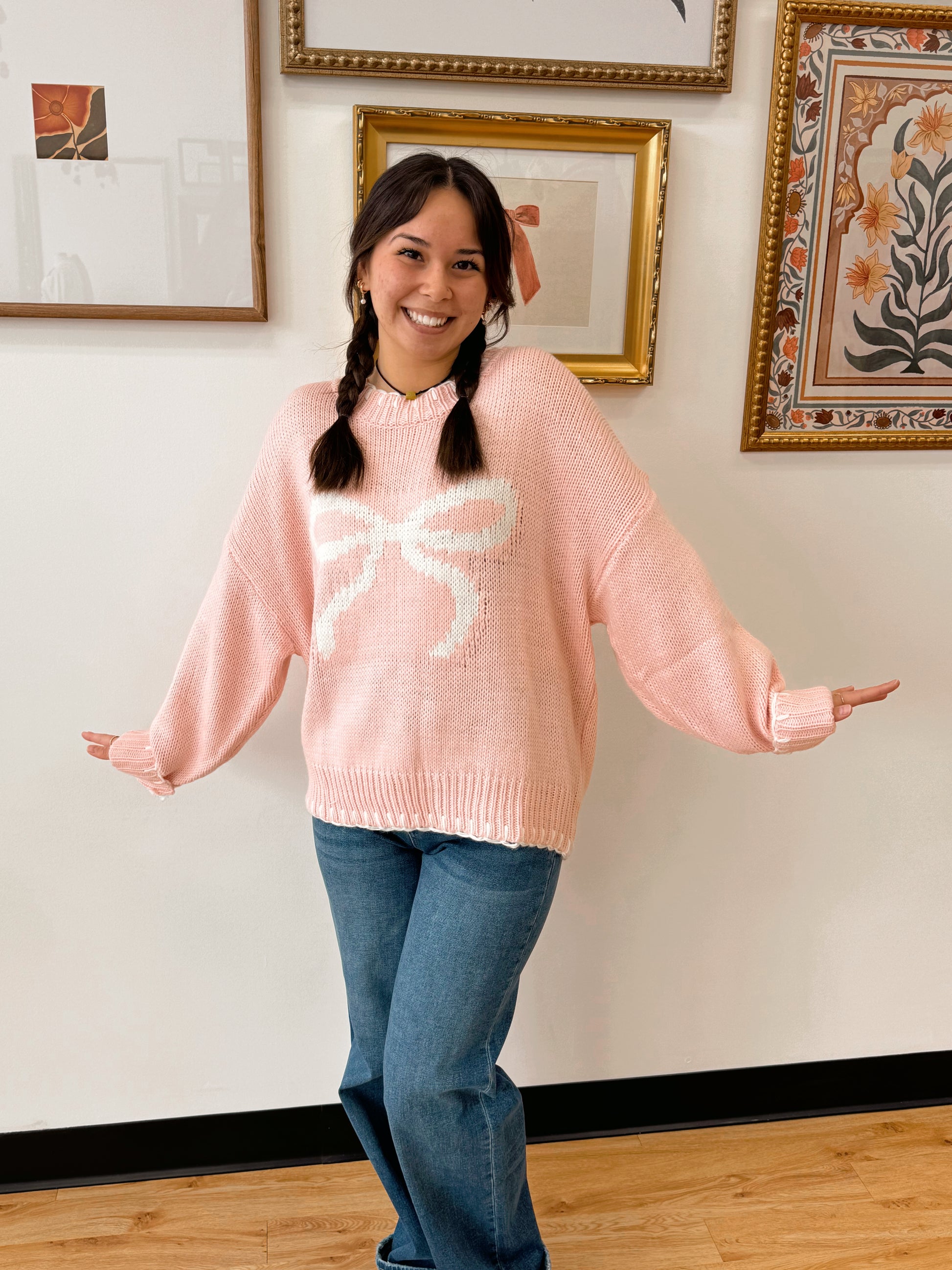 Big Pink Bow Sweater