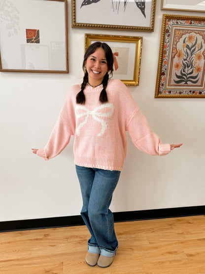 Big Pink Bow Sweater