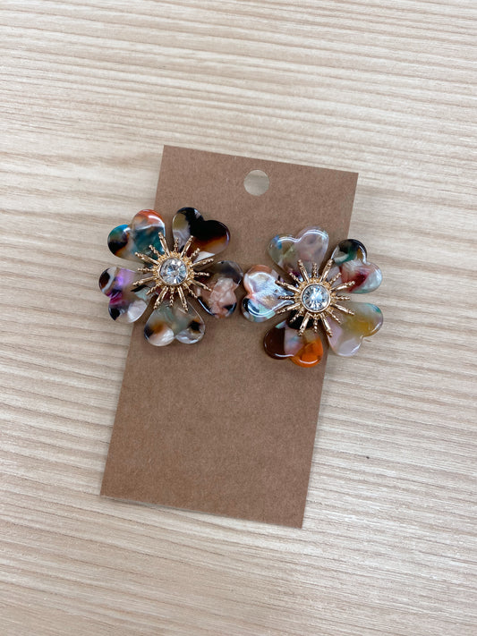 Multi-Colored Flower Earrings