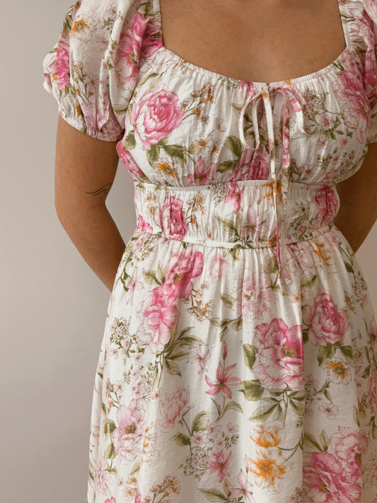 Floral Pink Mini Dress