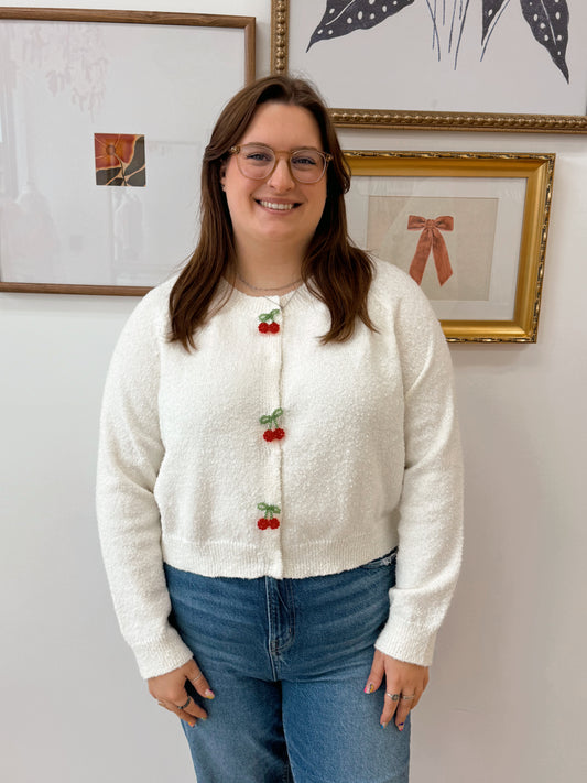 Cherry Beaded Cardigan