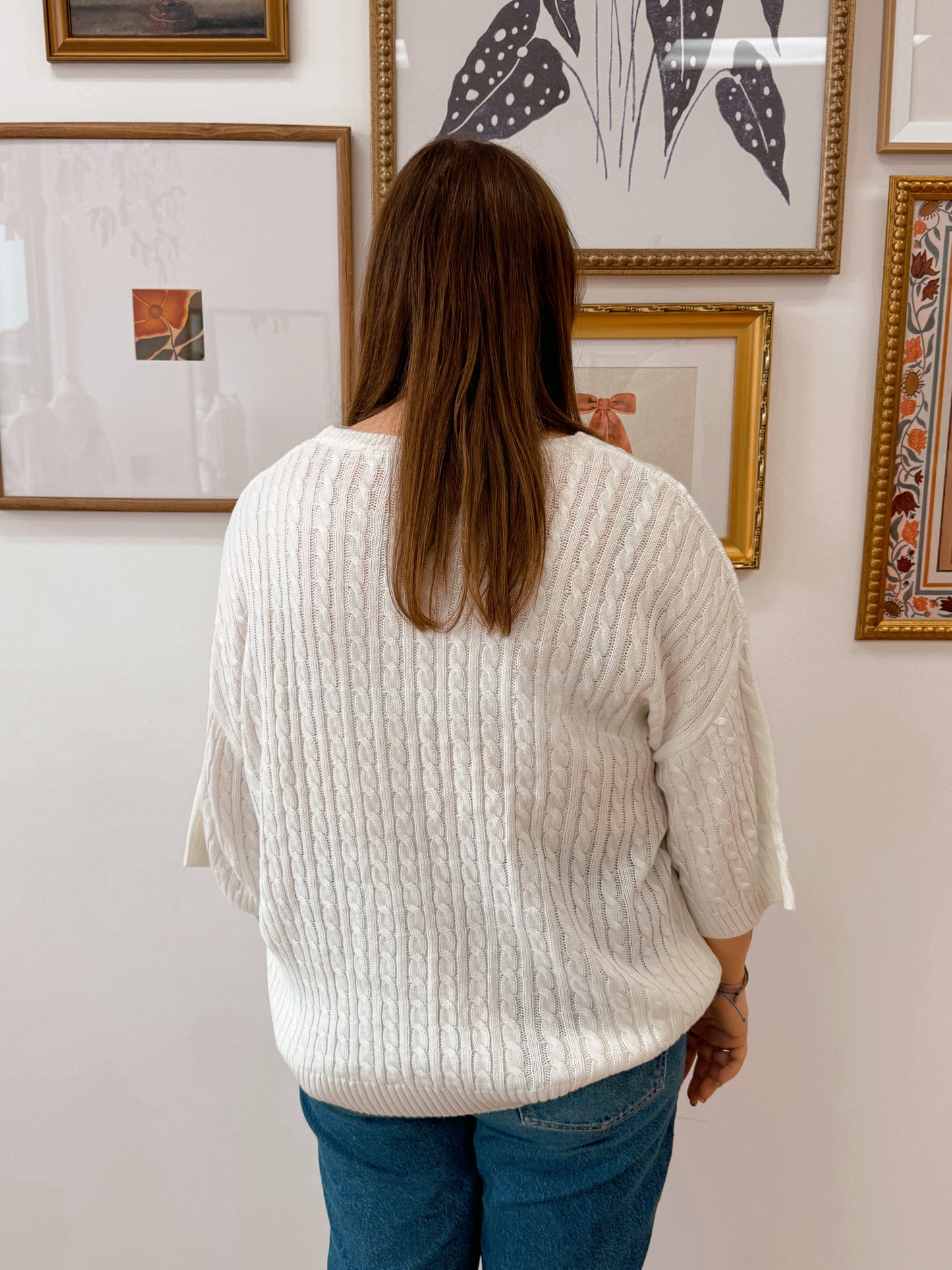 Plus 3/4 Sleeve Knit Top