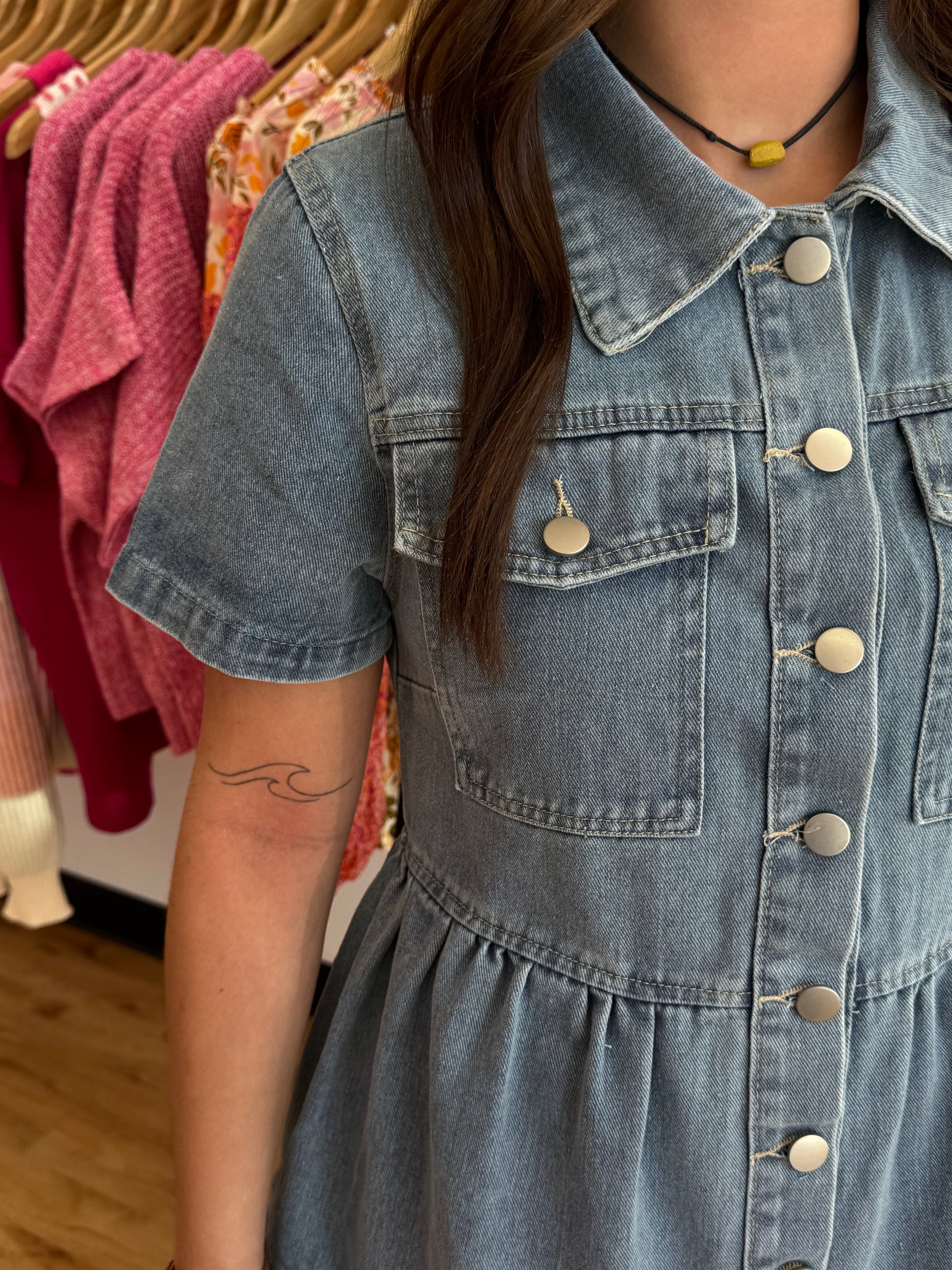 Denim Short Sleeve Dress