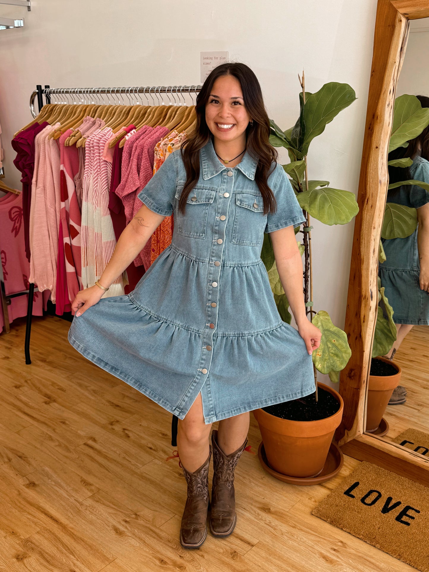 Denim Short Sleeve Dress