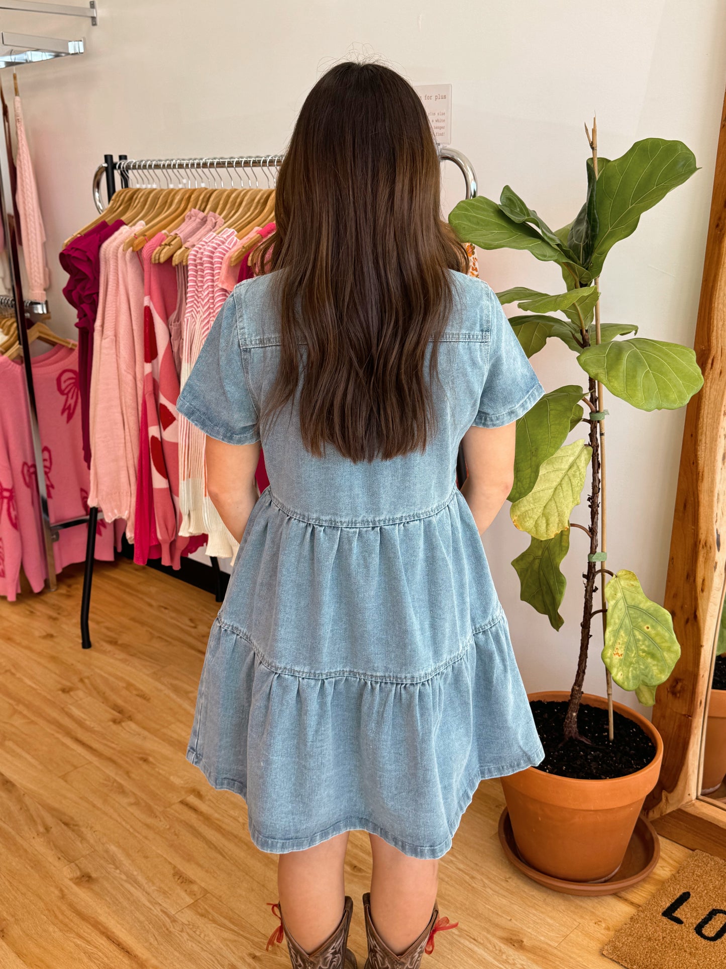 Denim Short Sleeve Dress