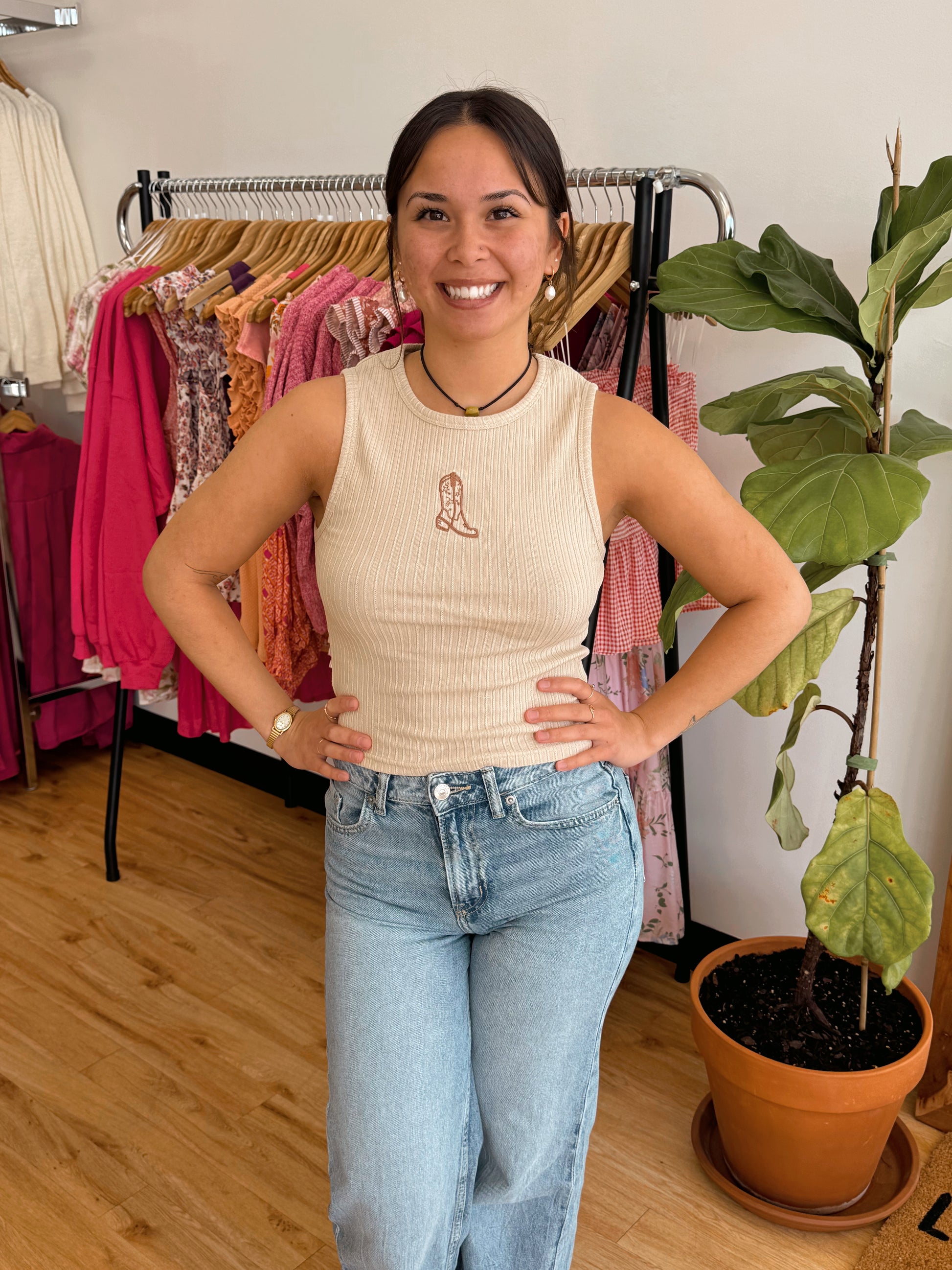 Cowgirl Boot Tank Top