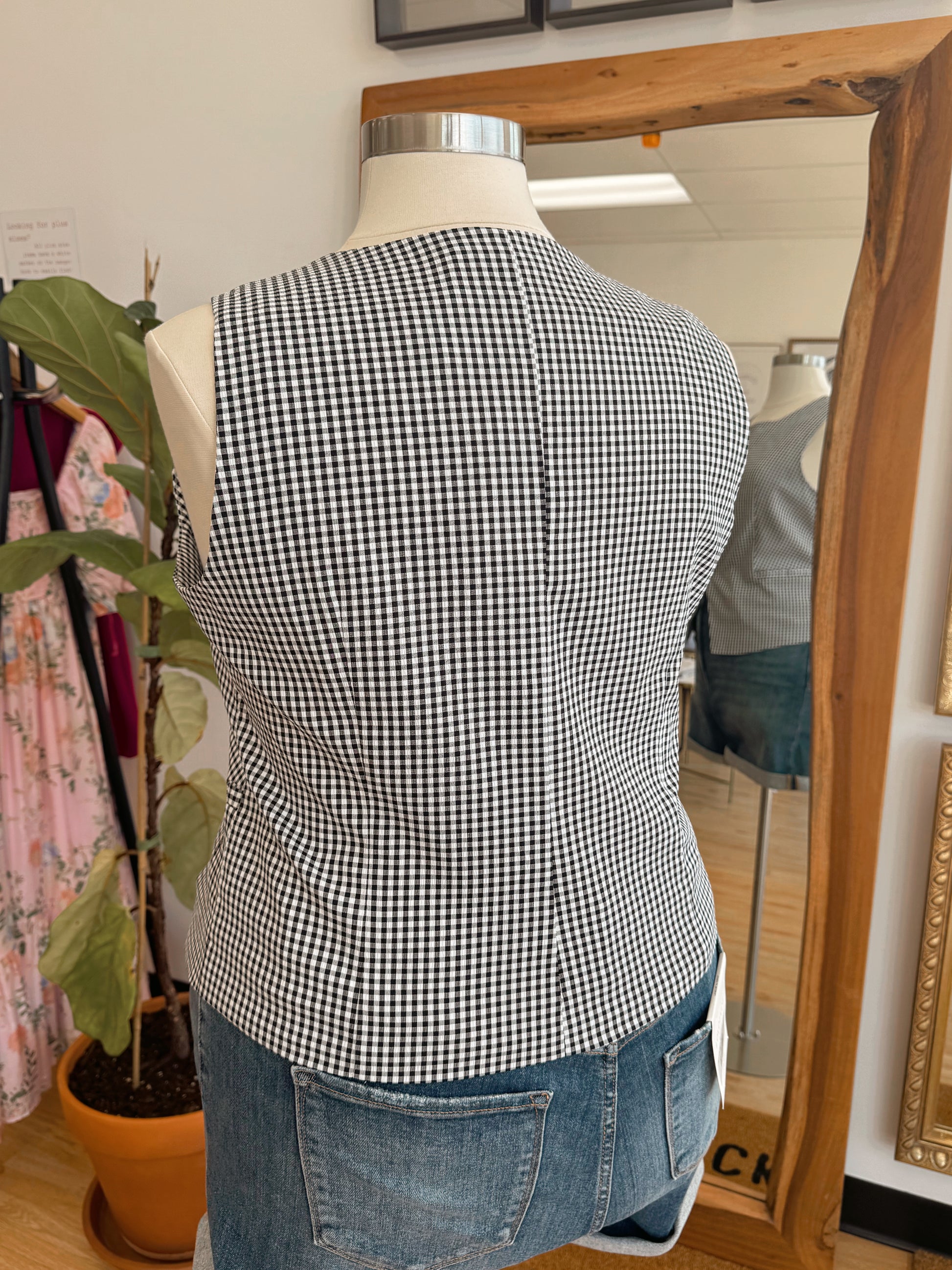 Plus Gingham Vest Top