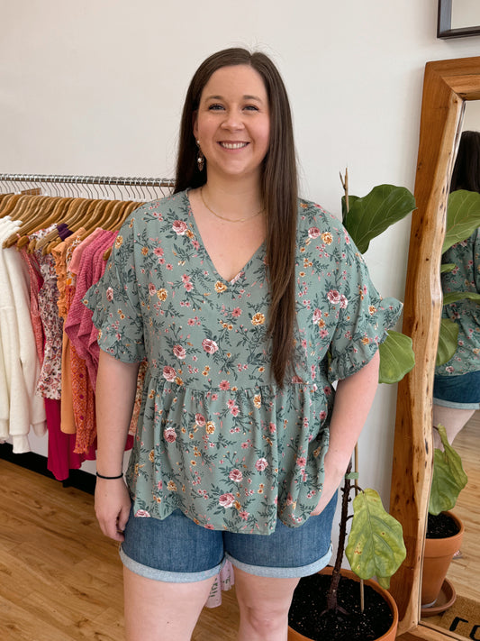 Vintage Floral Blouse Top top