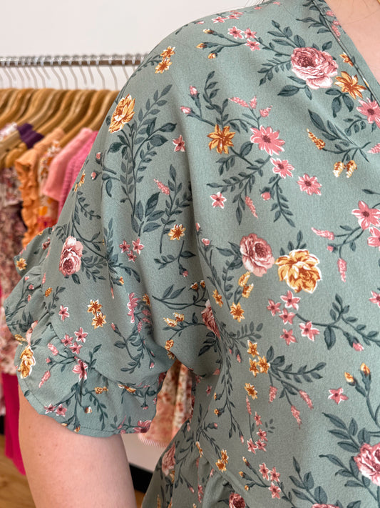 Vintage Floral Blouse Top top