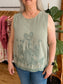 Sage Linen Embroidered Tank Top Shirts & Tops