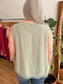 Sage Linen Embroidered Tank Top Shirts & Tops