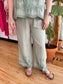 Sage Embroidered Linen Pants Bottoms