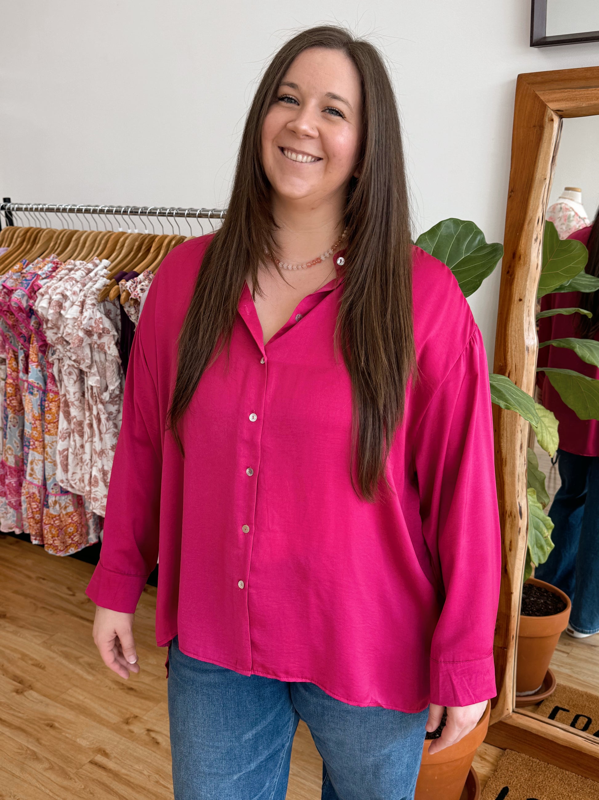 Plus Satin Blouse