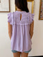 Lavender Ruffle Sleeve Top Shirts & Tops