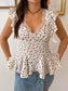 Lace Flutter Sleeve Top White Shirts & Tops