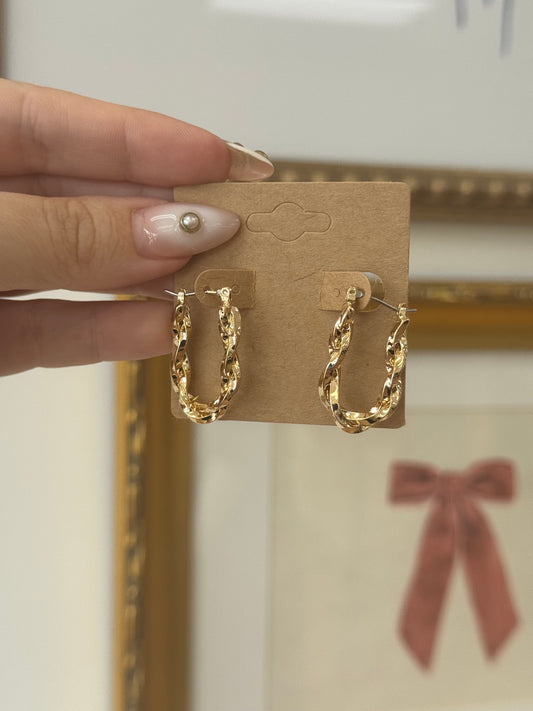 Twisted Oval Hoops Earrings