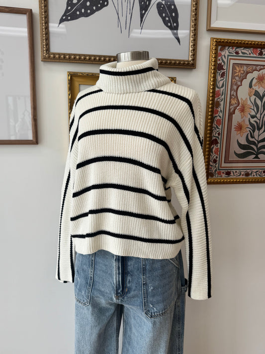 Striped Turtleneck Top