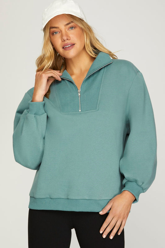 Dusty Blue Quarter Zip