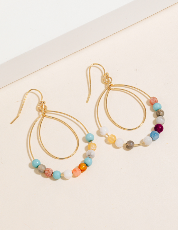 Colorful Beaded Drop Earrings