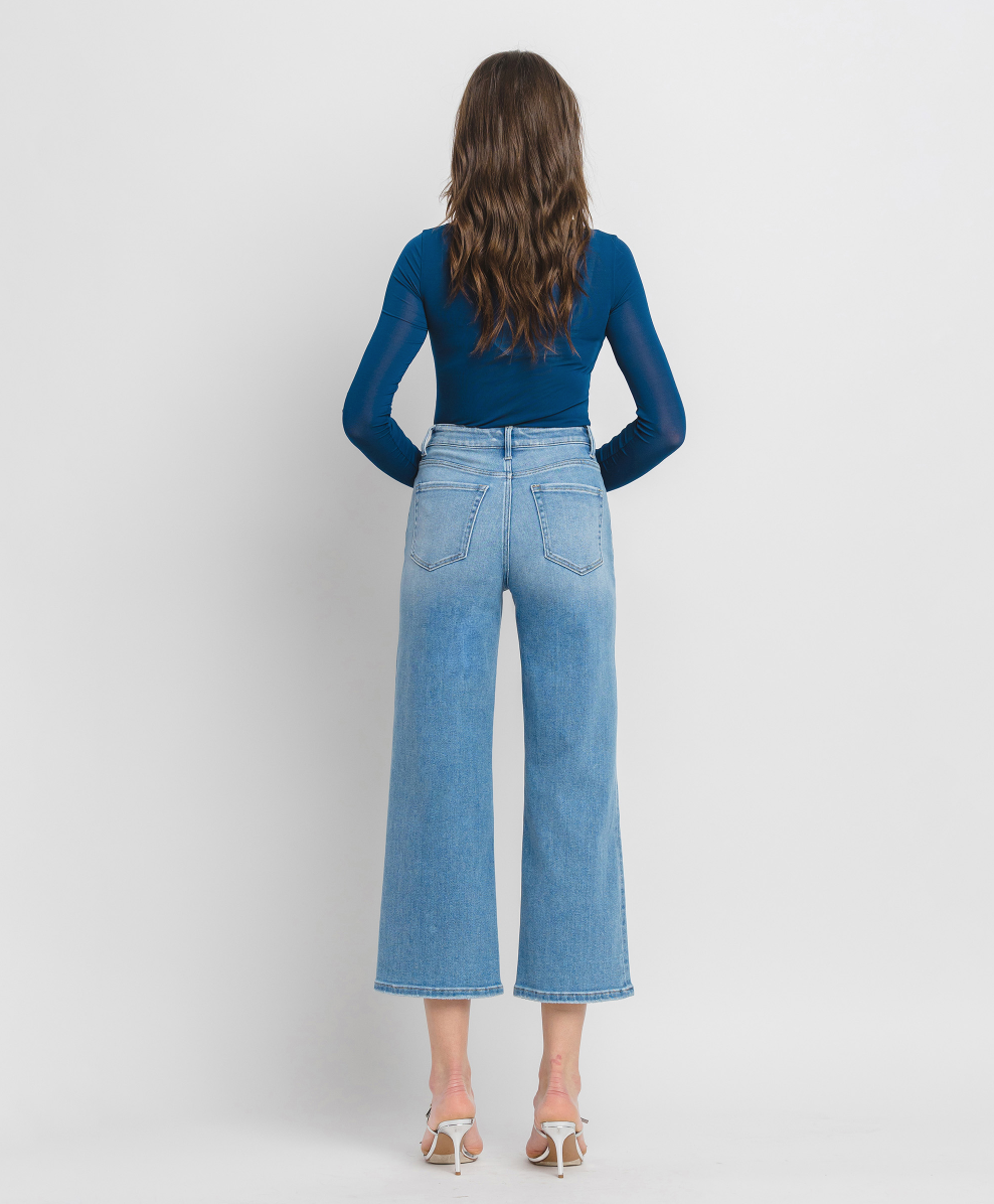 High Rise Crop Wide Leg Jeans