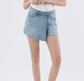 High Rise Denim Skort Shorts