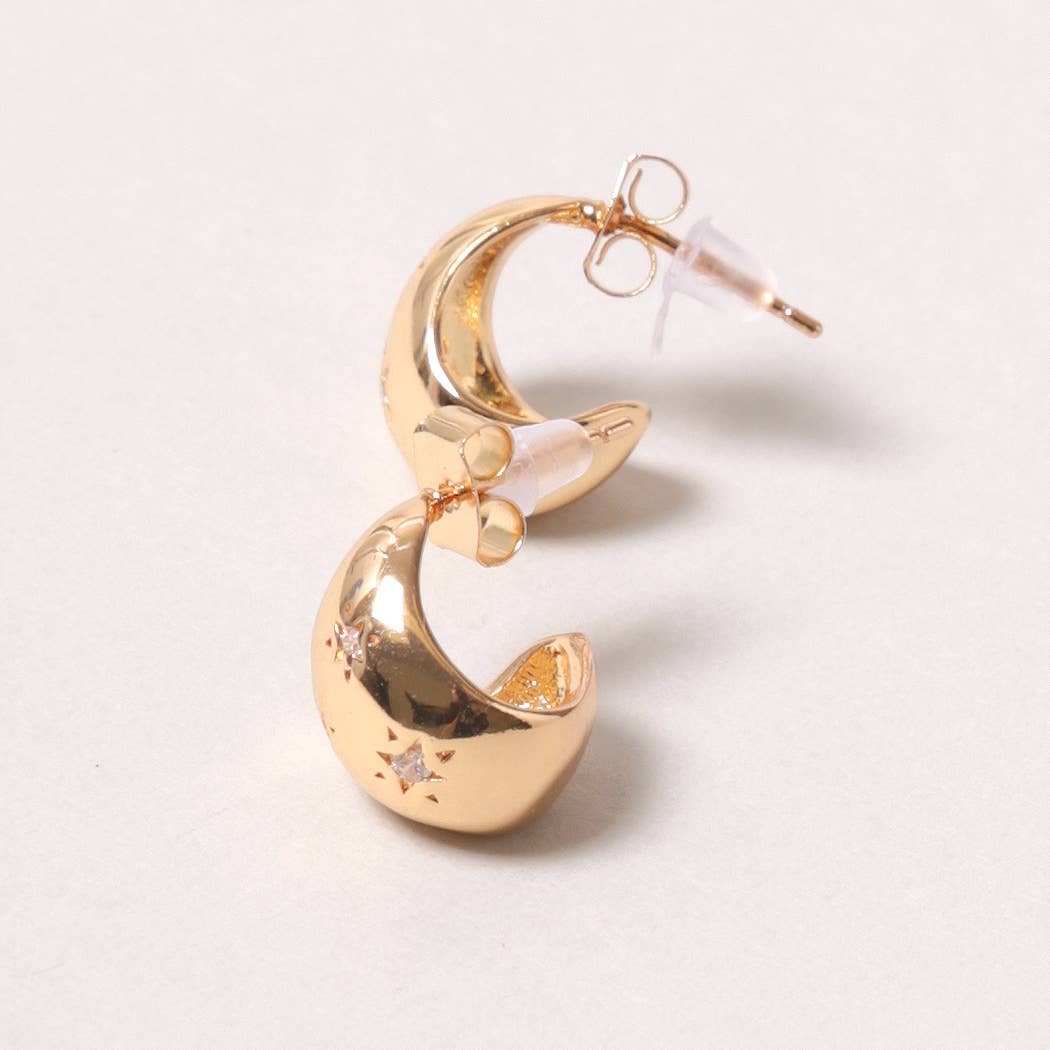 14K Gold-Dipped Star Hoop Earring