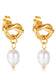 Abstract Pearl Drop Earrings