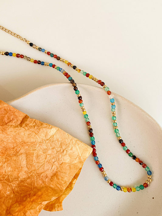 18K Gold Beaded Necklace Necklaces
