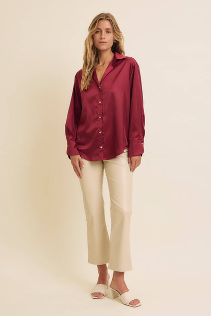 Button Down Satin Shirt