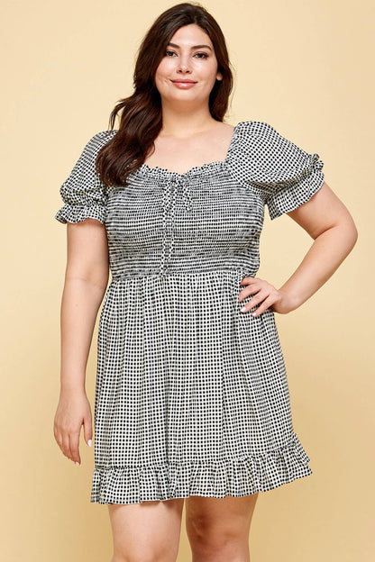 Plus Size Gingham Dress