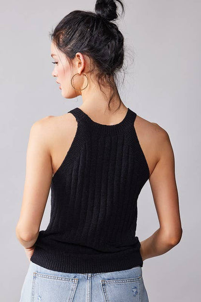 Soft Halter Ribbed Tank Top