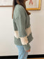 Colorblock Cable Knit Sweater Shirts & Tops