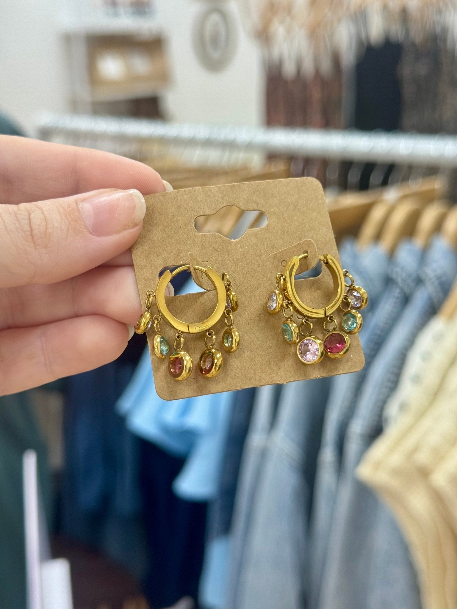 Colorful Fringe Mini Hoops Earrings