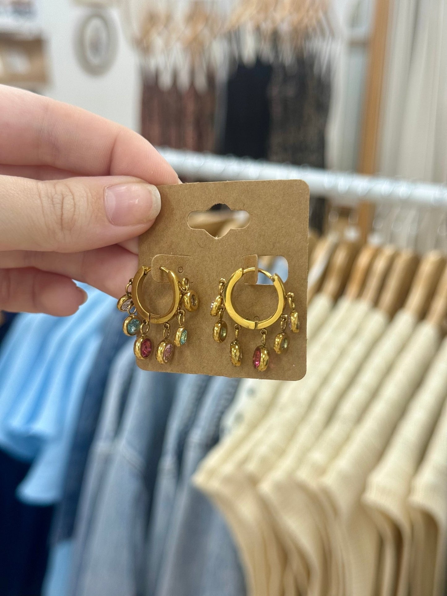 Colorful Fringe Mini Hoops Earrings