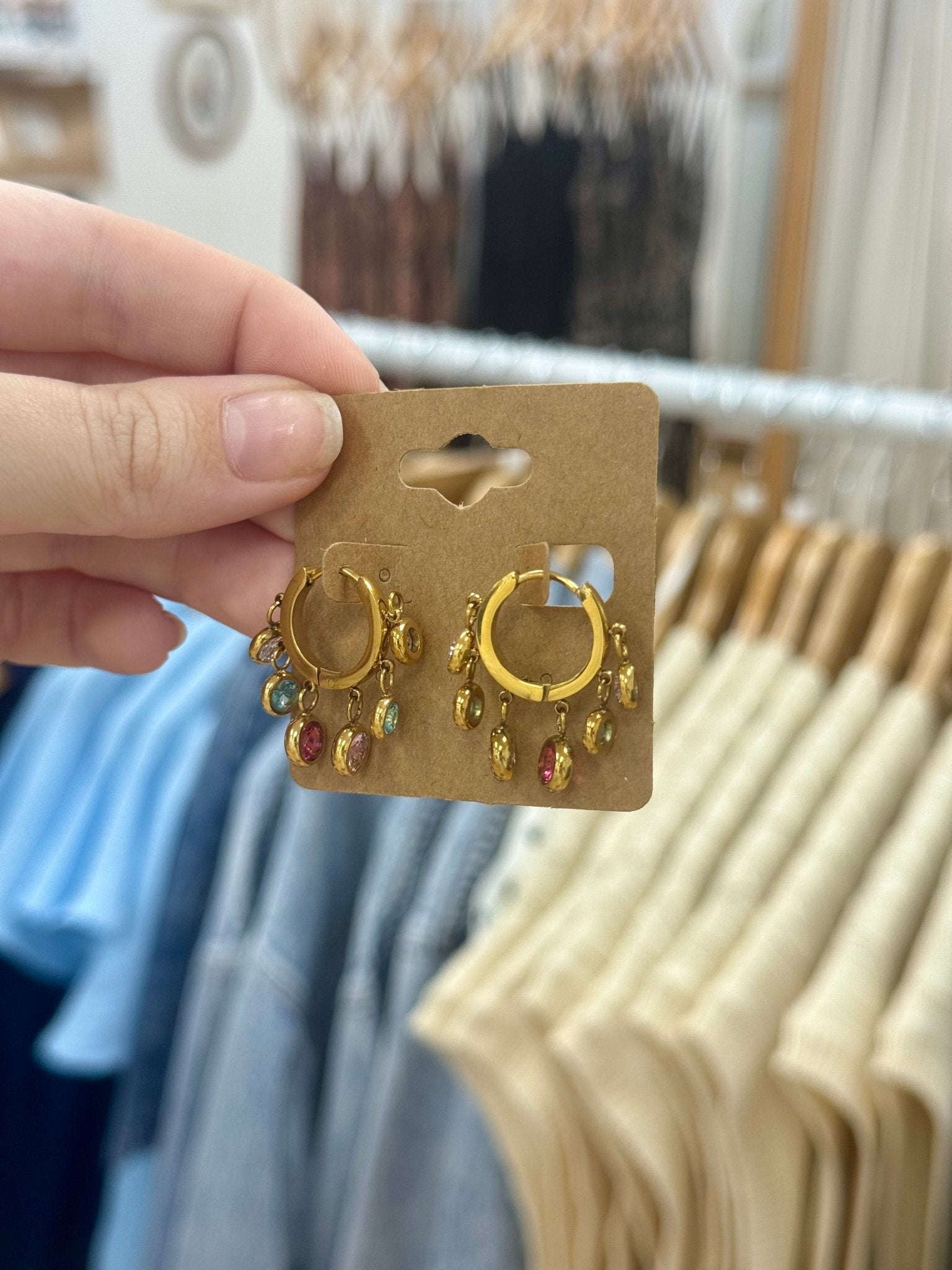 Colorful Fringe Mini Hoops Earrings