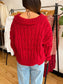 Crimson Chunky Knit Sweater Shirts & Tops