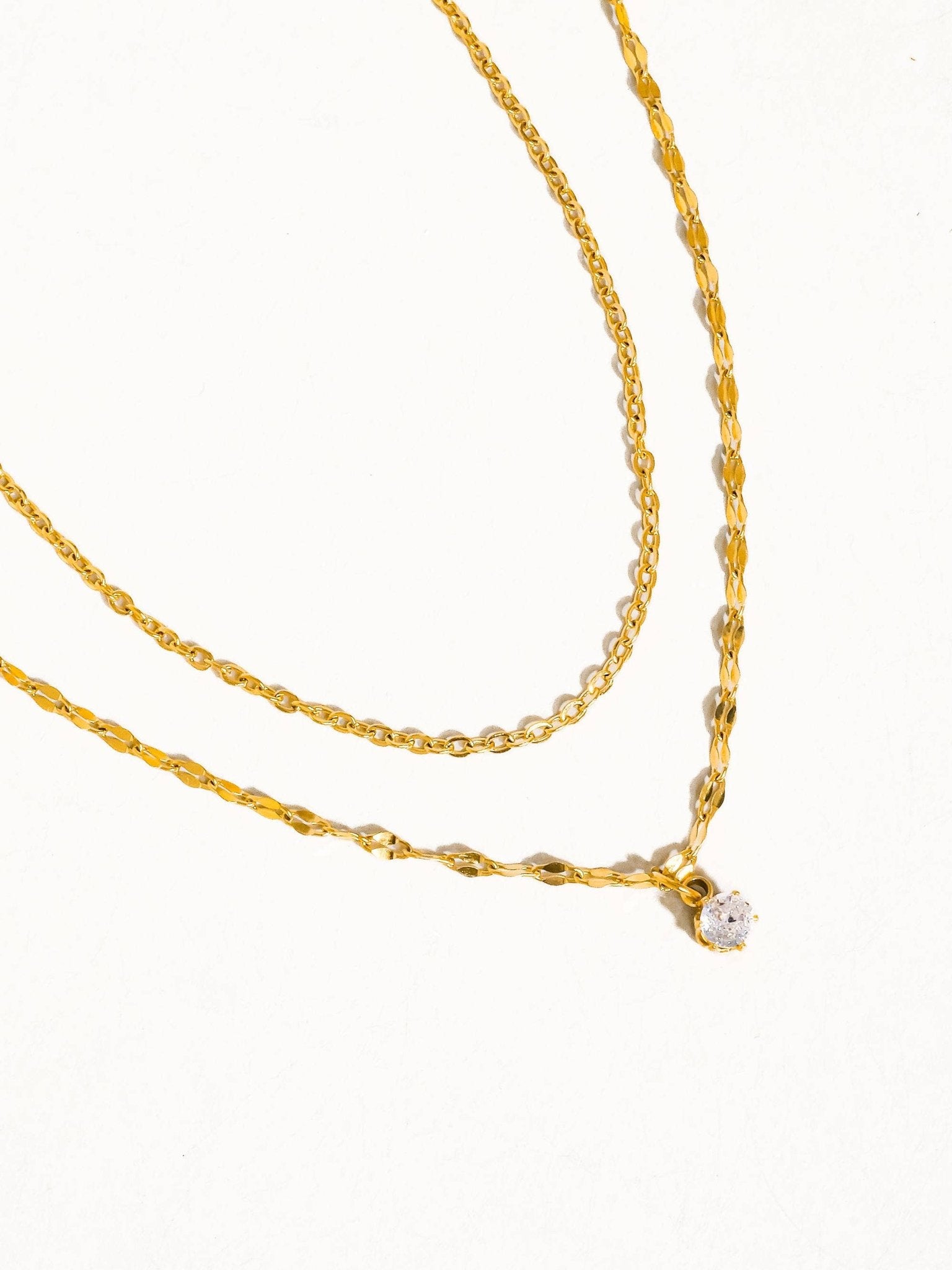 CZ Stone Stacked Necklace Necklaces