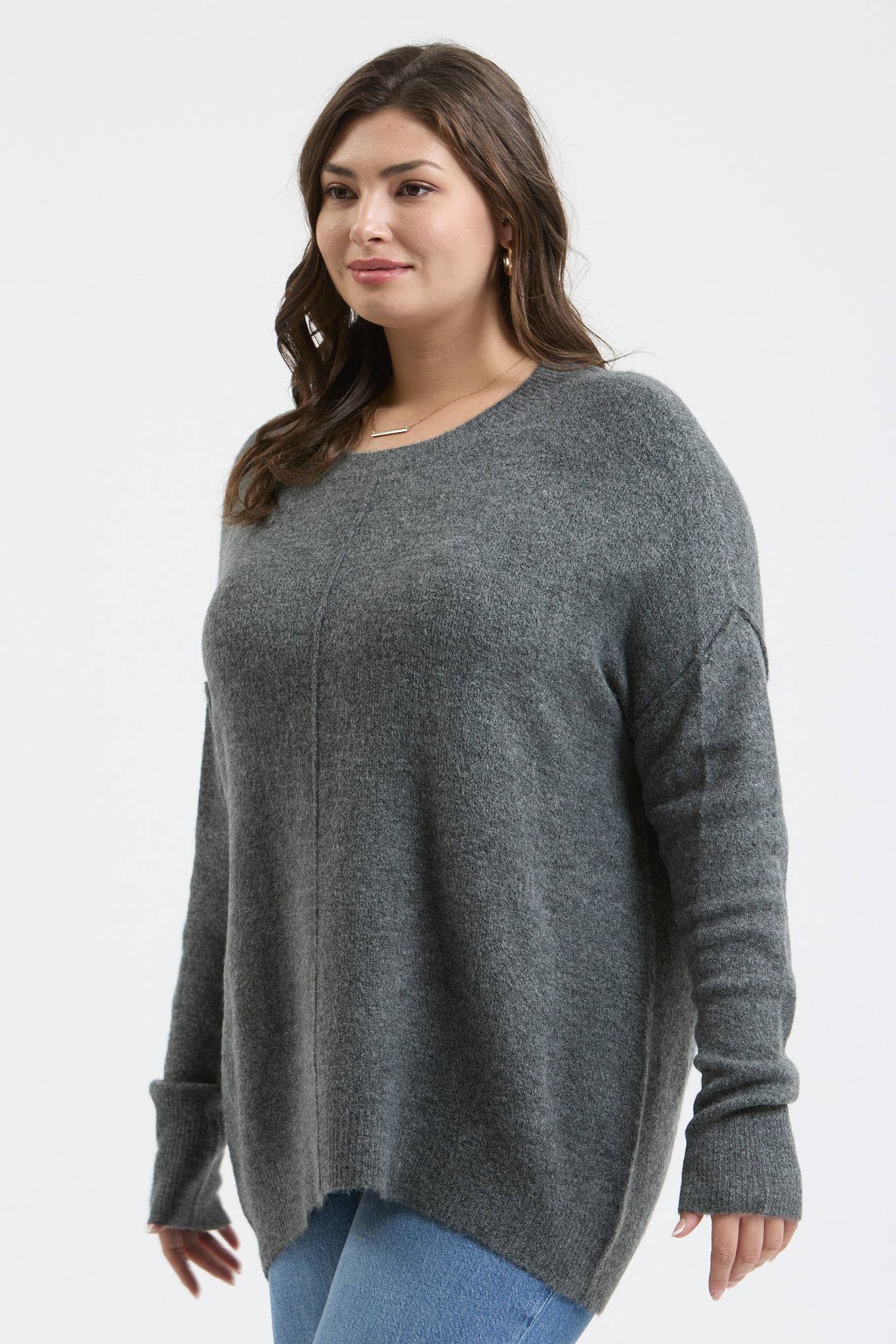 Plus Solid Front Seam Top