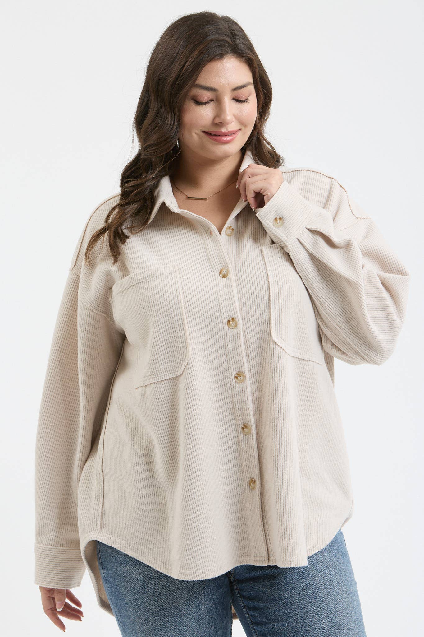 Plus Size Button Up Shacket